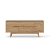 Komoda z litego drewna 160 × 70 × 45 cm – 3 szuflady i pojemne szafki